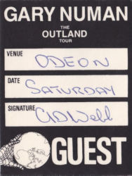 Gary Numan 1991 Outland Guest Pass